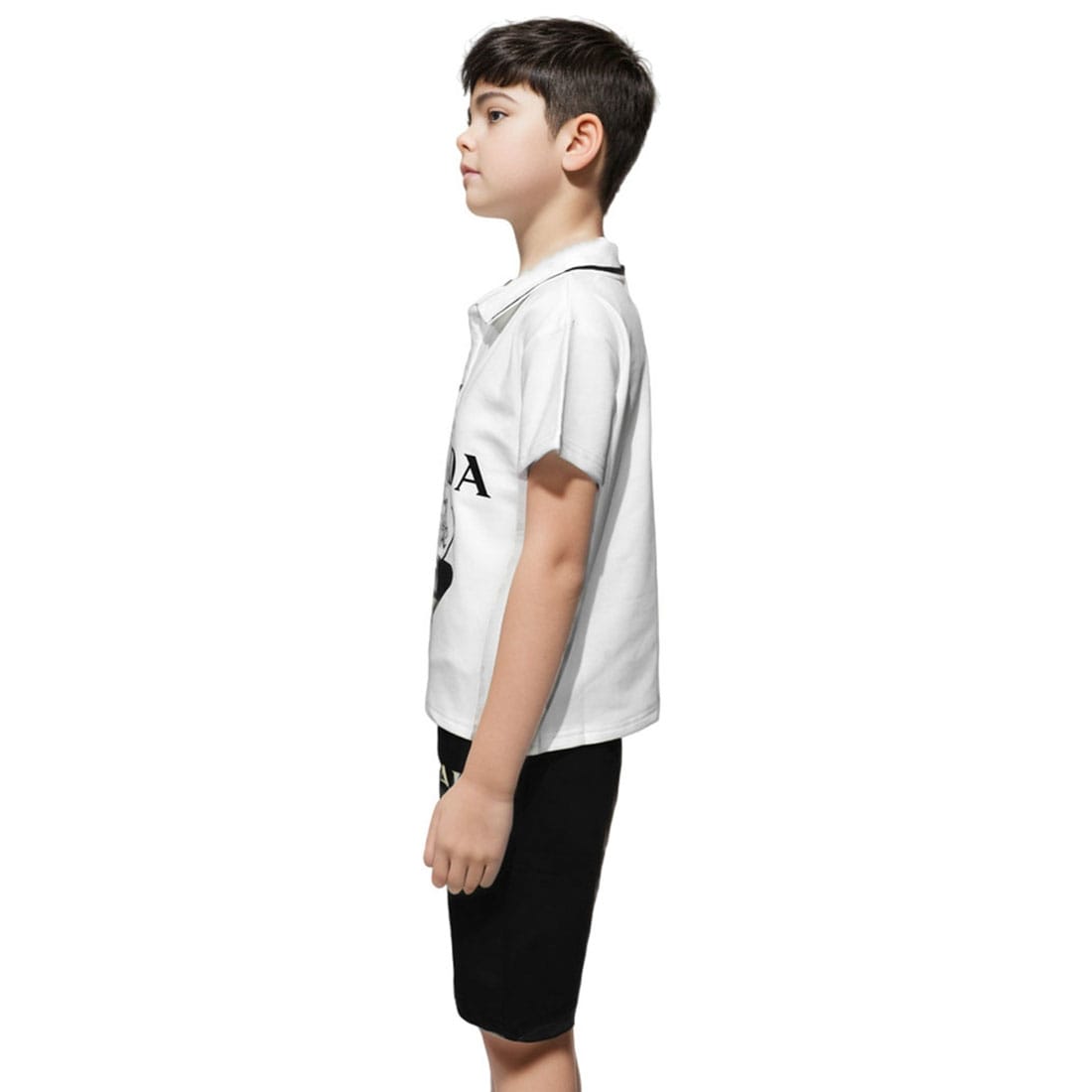 Prada logo Print White Round-neck Kids Co-ord Set-2