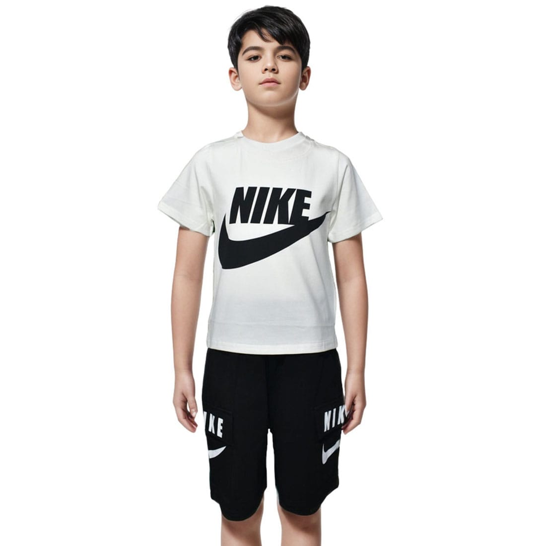Nike Printed White Premium Kids Co-ord Set-0