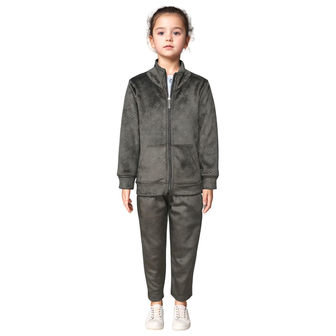 Louis Vuitton Monogram Dark Brown Kids Tracksuit-0