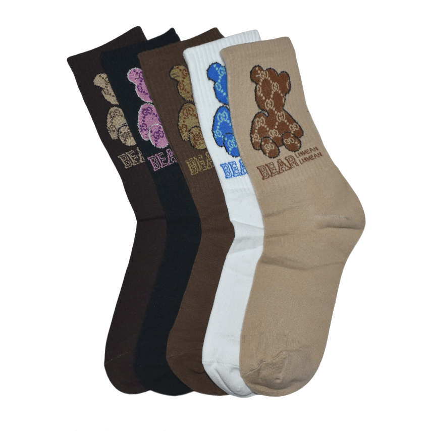 Gucci Teddy Embroidery Premium Ankle Socks - Pack of 5-1
