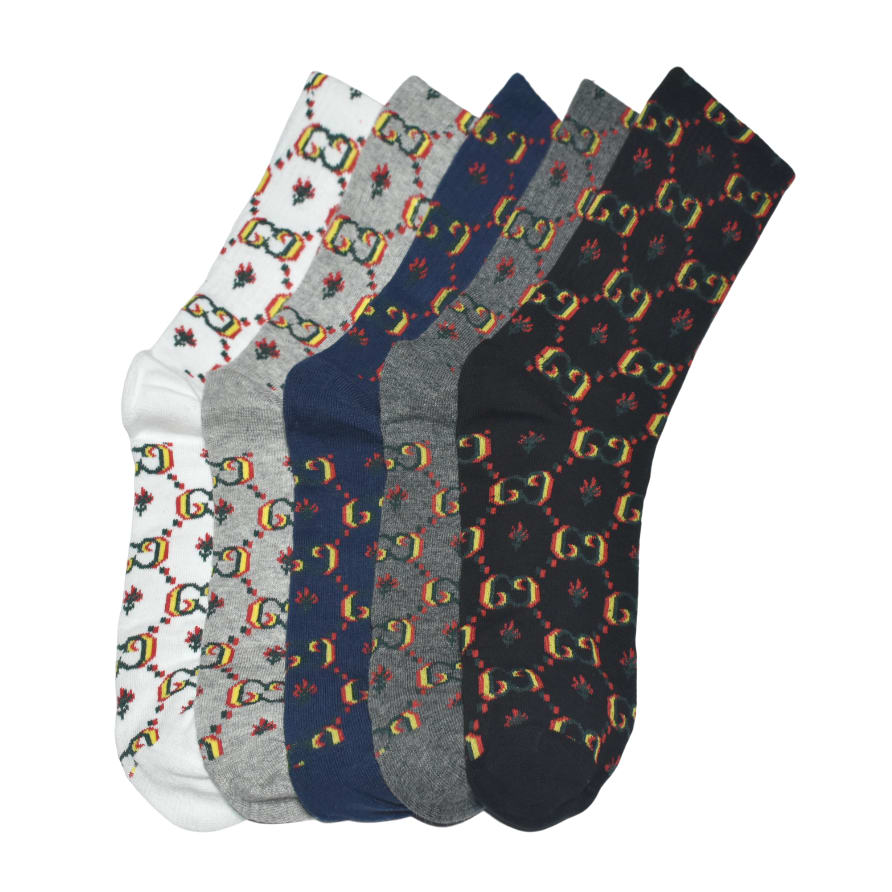 Gucci Floral Print Premium Crew Socks - Pack of 5-0