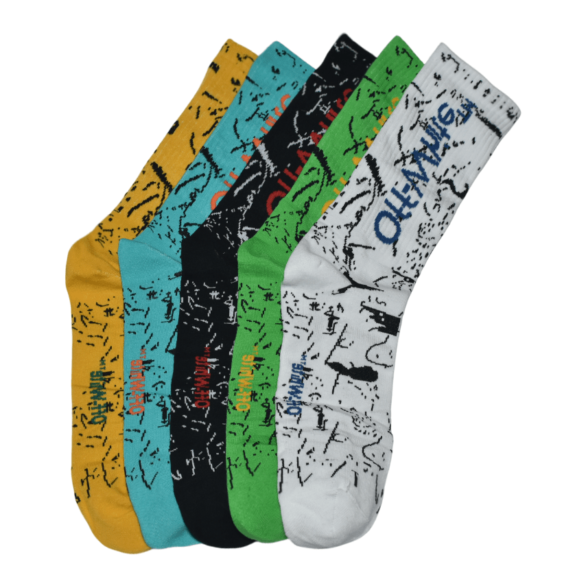 Off White Premium Quality Crew Socks - Pack of 5-0