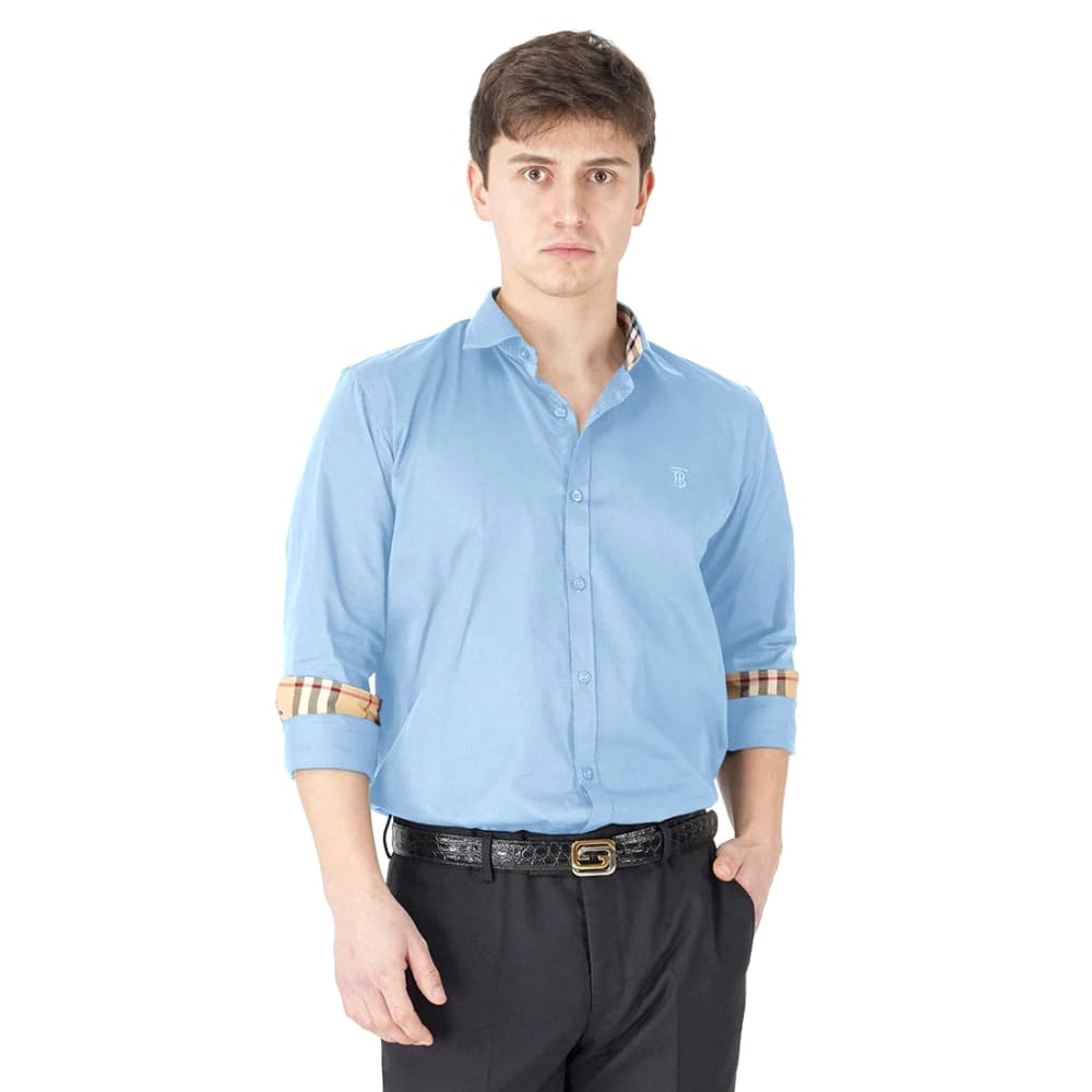 Burberry Sky Blue Premium Quality Shirt-0