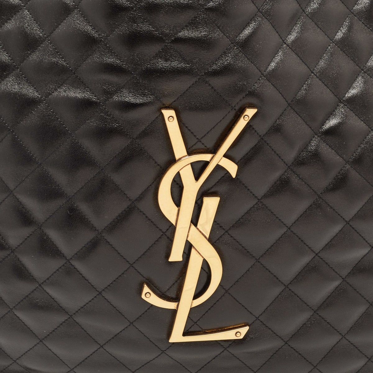 Saint Laurent Black Quilted Leather Maxi Icare Shopping Tote Bag-3