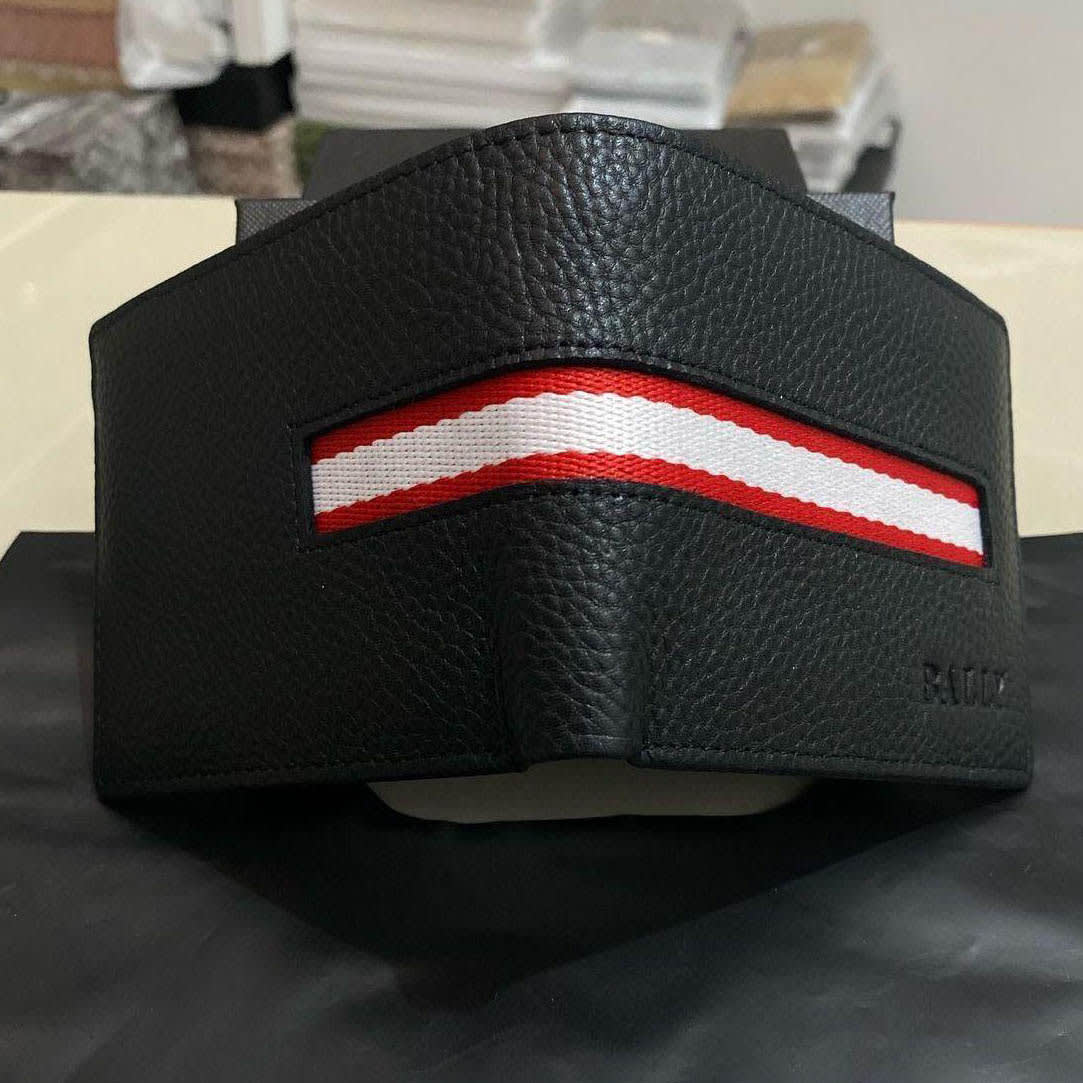 Bally Black Leather Compact Wallet-3