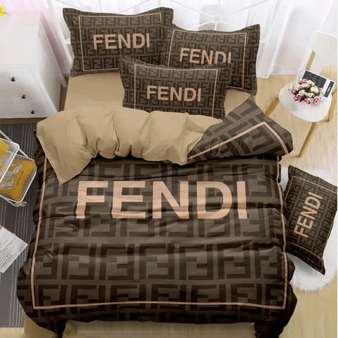 Fendi Brown Premium Quality Bedsheet-0