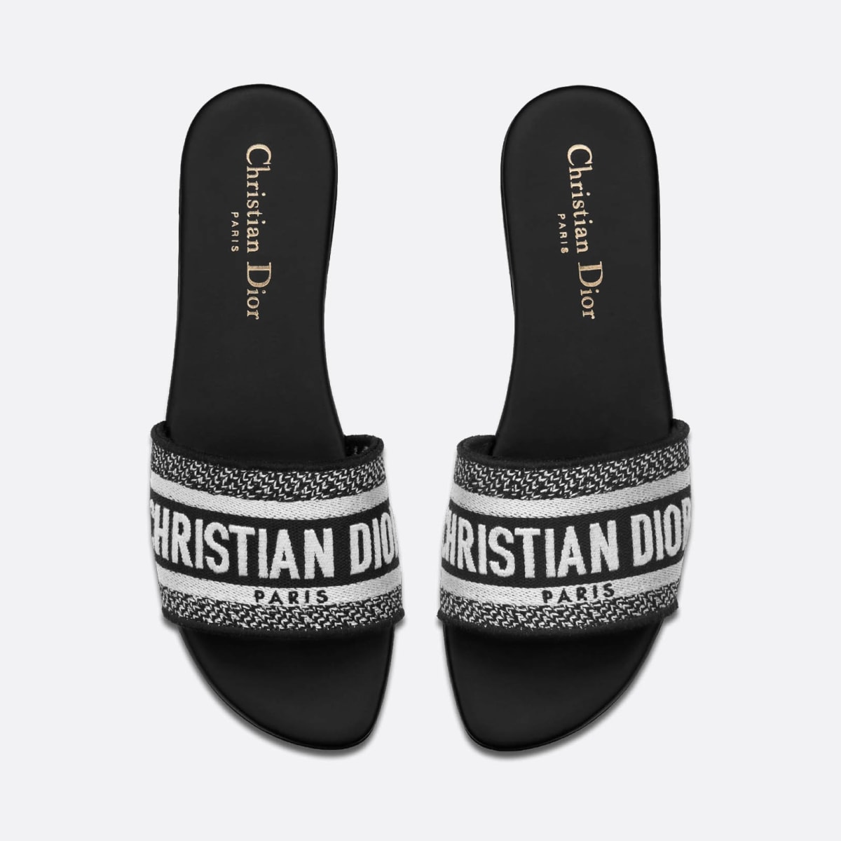 Dior Black Premium Quality Women's Flat Sandals-1