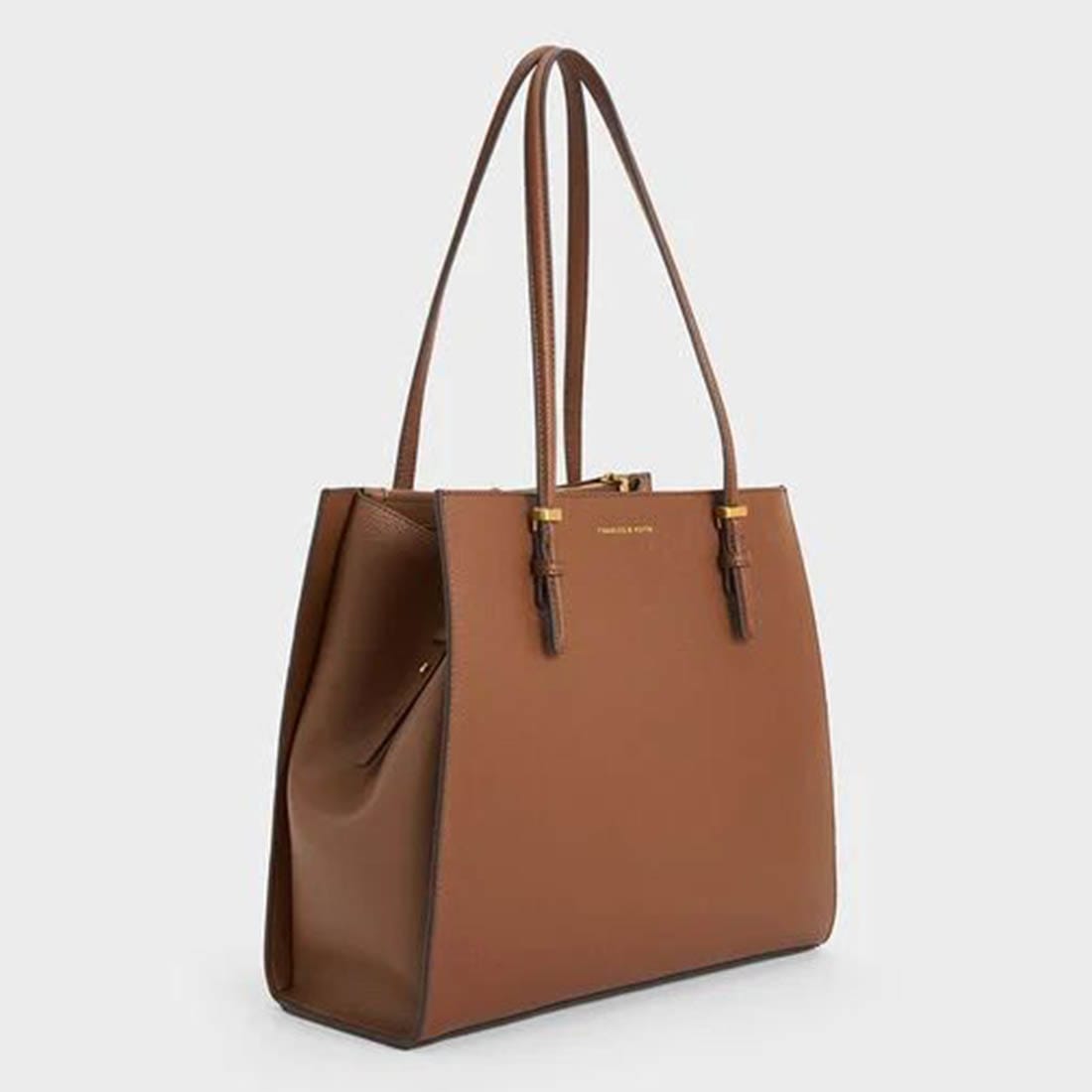 Charles & Keith Multi Packet Brown Tote Bag-0