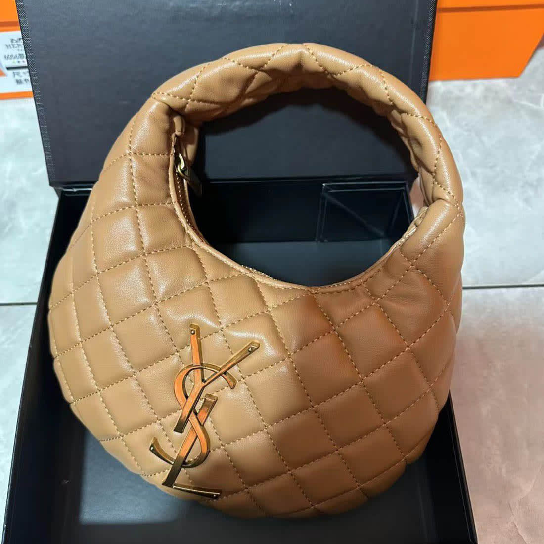 YSL Icarino Light Brown Hobo Bag-0