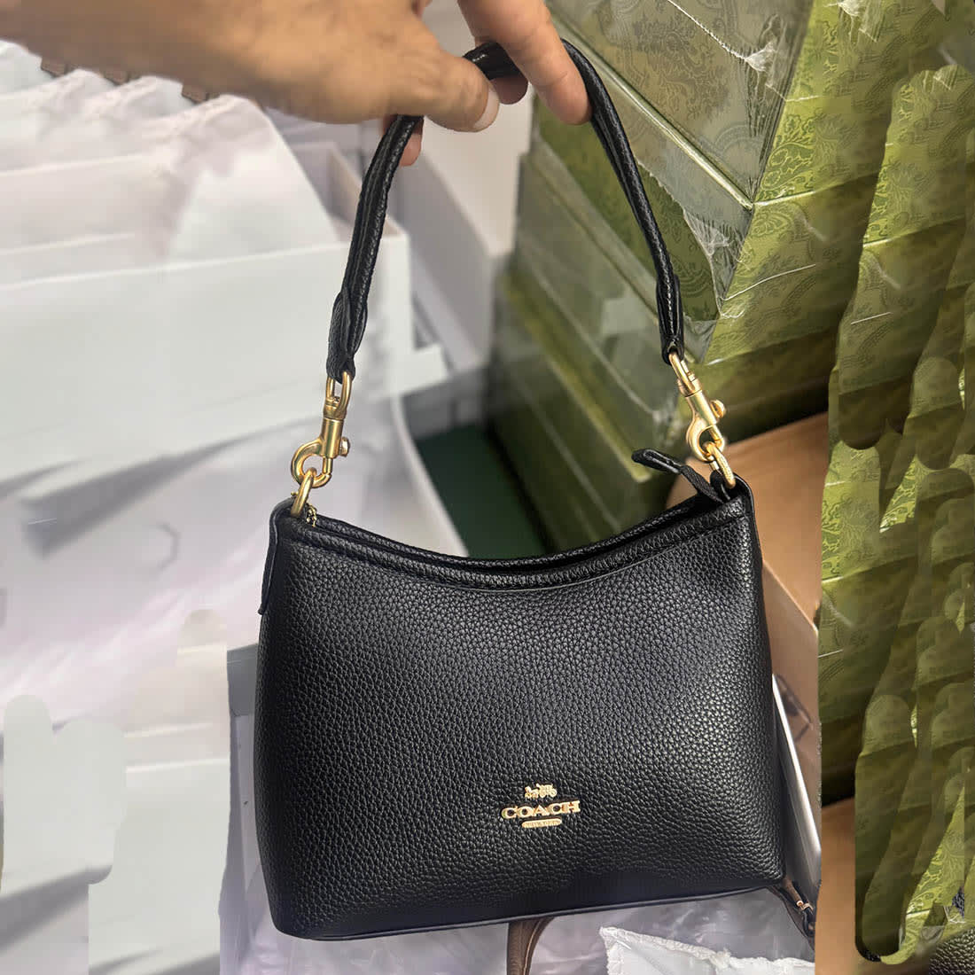 Coach Laurel Small Black Hobo Bag-0