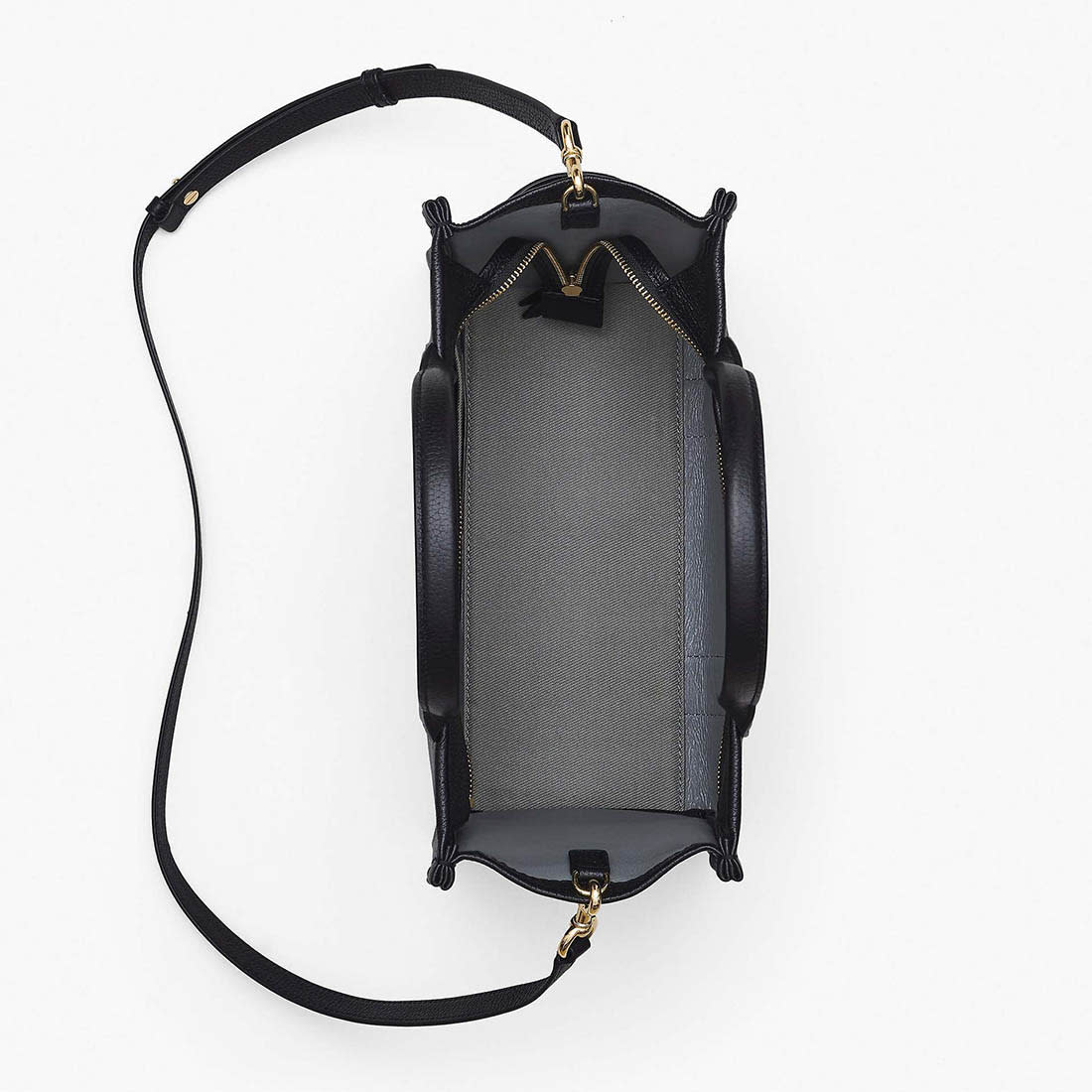 Marc Jacobs The Leather Medium Black Tote Bag-3