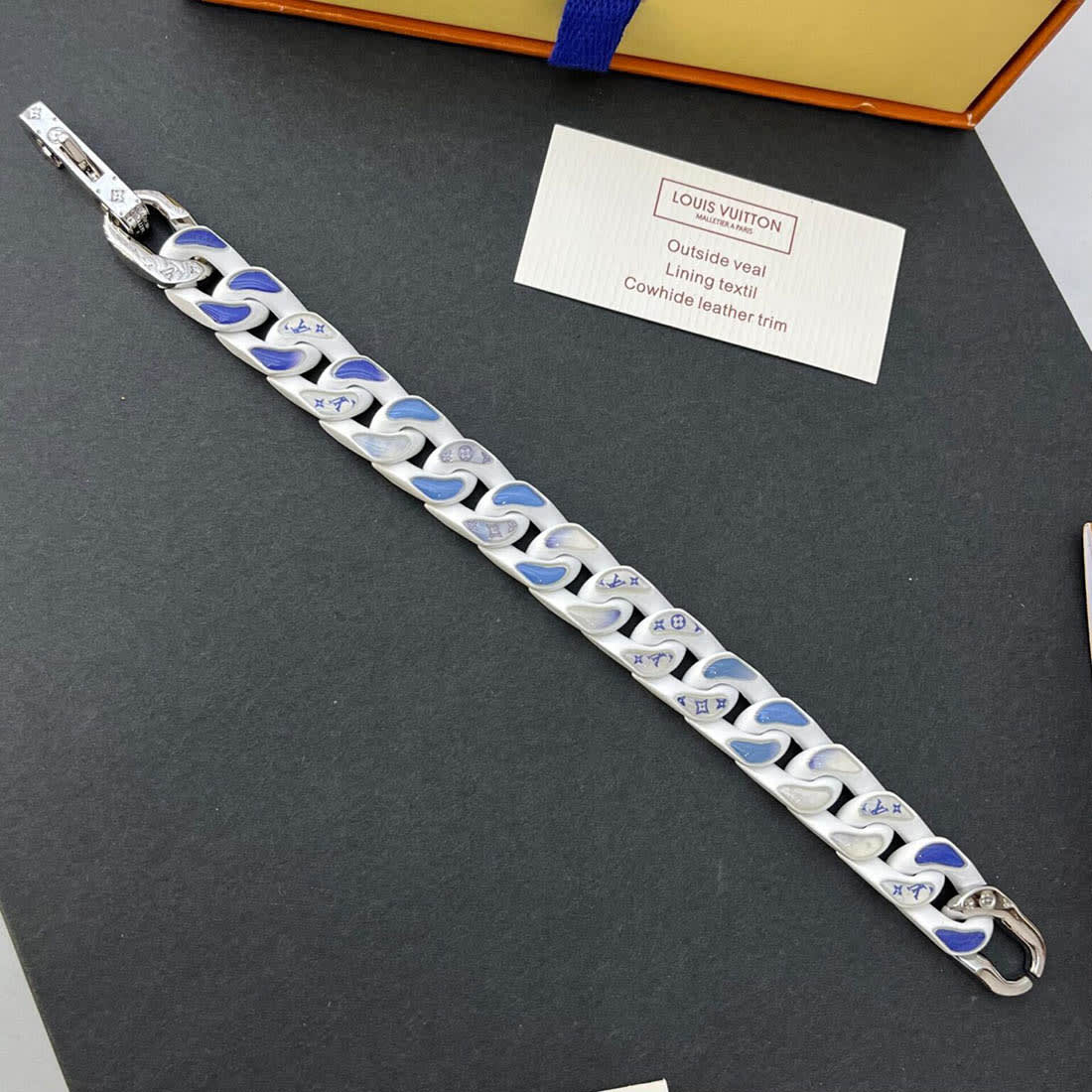 Louis Vuitton Chain Links Patches Silver Bracelet-0