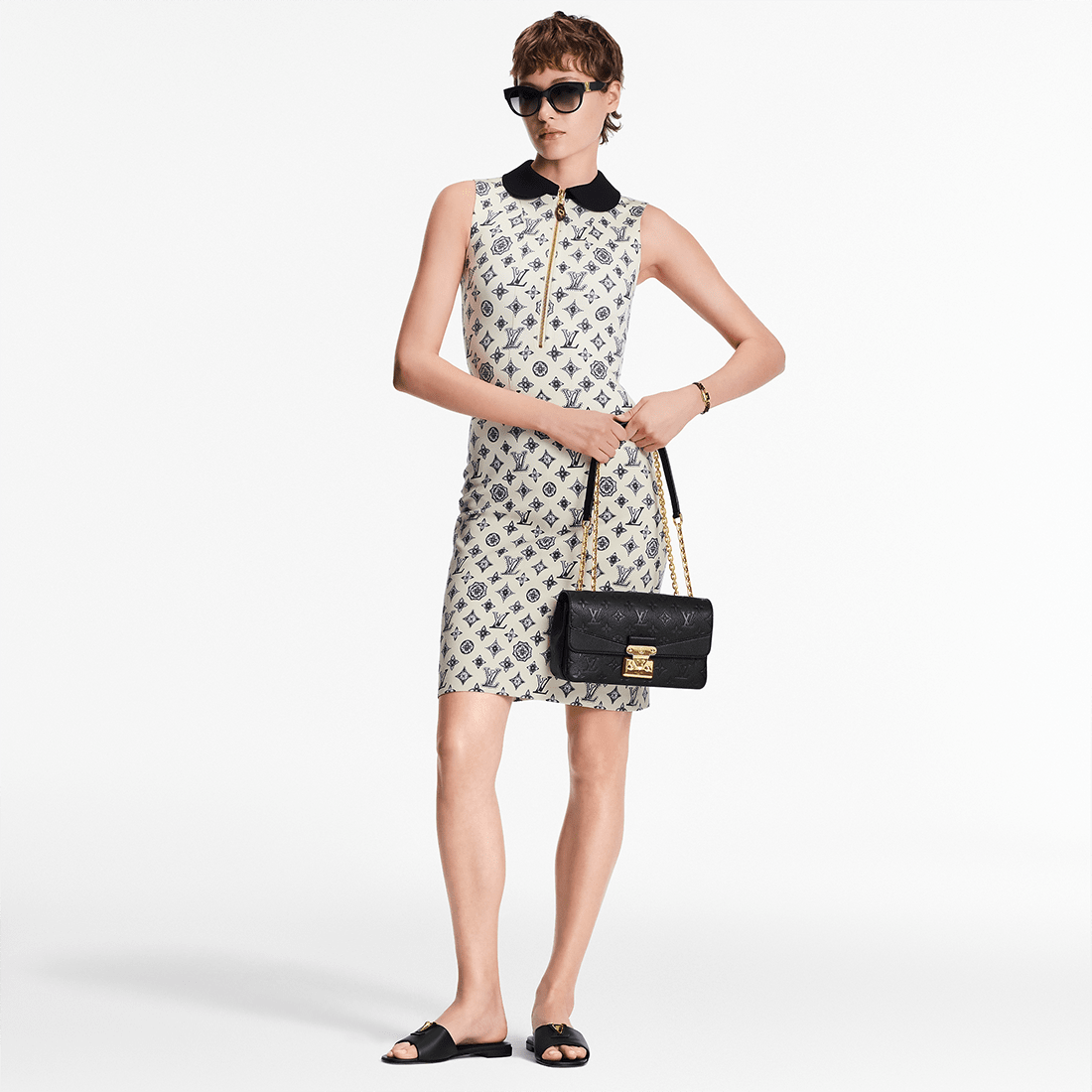 Louis Vuitton LV Mare Black Flat Sandals-5