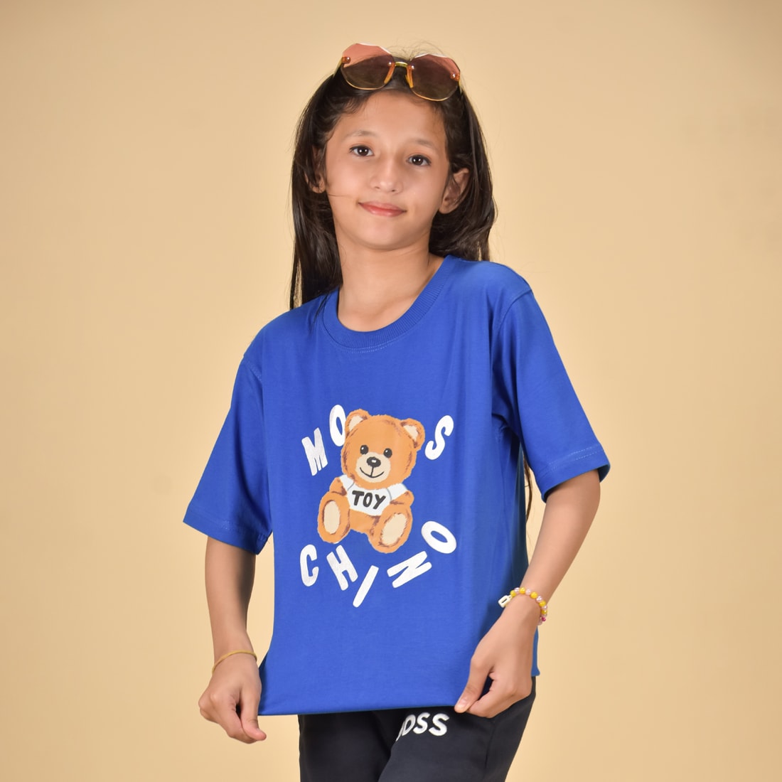 Moschino Blue Teddy Print Premium Kids T-shirt-0