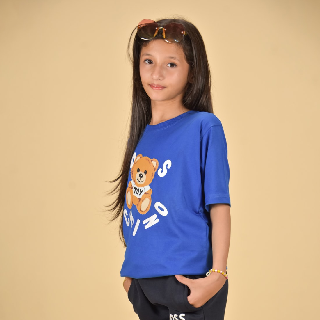Moschino Blue Teddy Print Premium Kids T-shirt-4