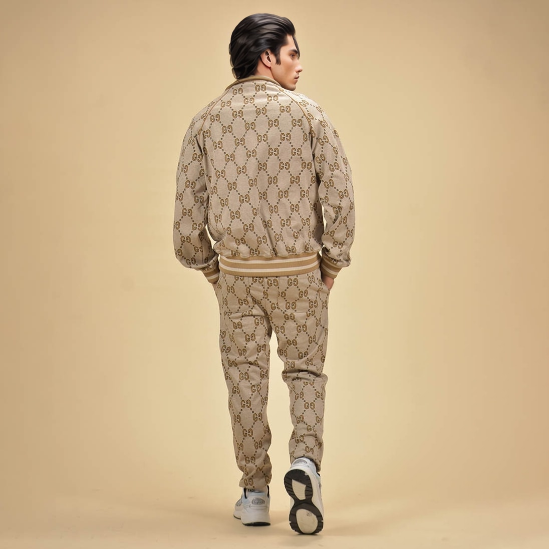 Gucci Cream Premium Beige Canvas Tracksuit-1
