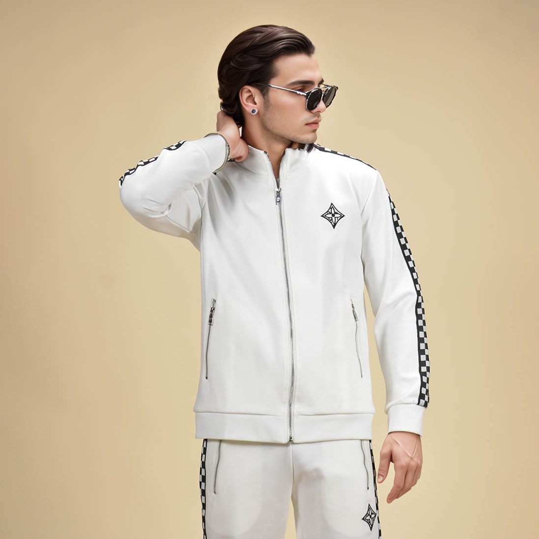 Louis Vuitton Monogram White Premium Luxury Tracksuit-3
