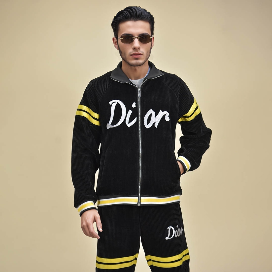 Dior Black and Yellow Premium Quality Tracksuit-3