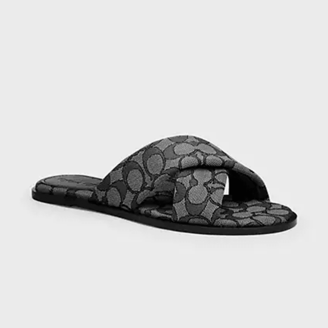 Coach Black Criss Cross Women's Flat Sandal-0