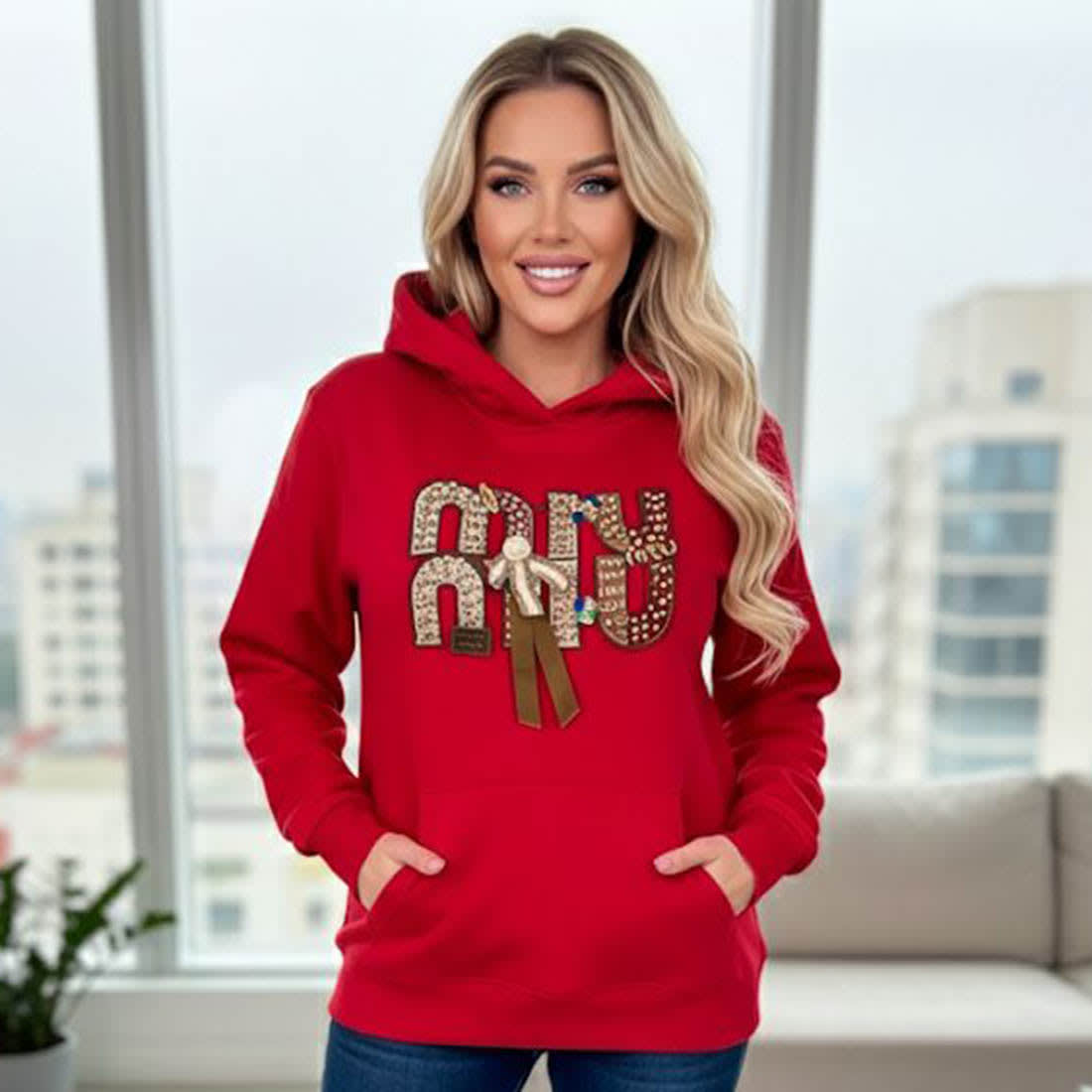 Miu Miu Red Embroidered Women Hoodie-0