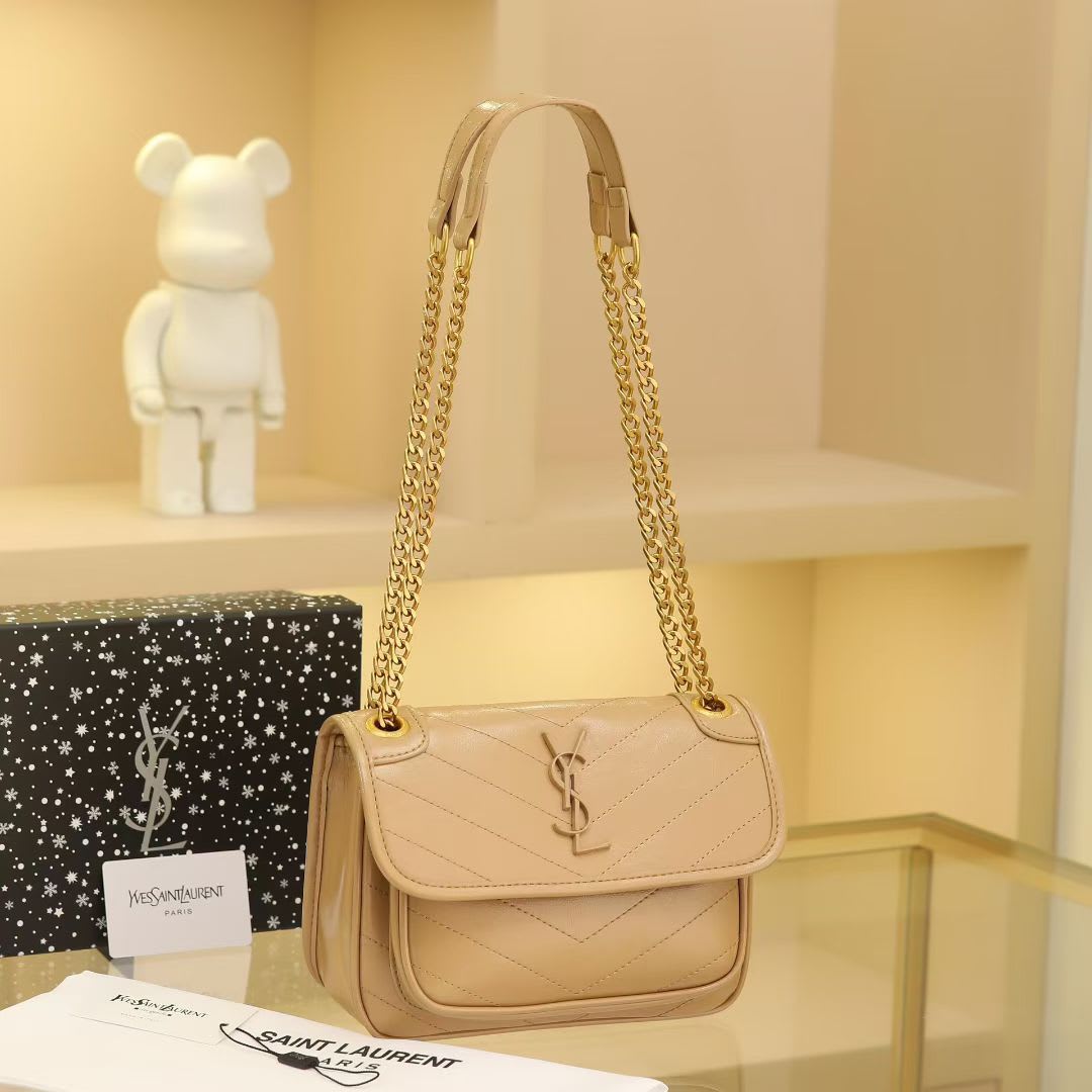 Ysl Lou Lou Puffer Beige Sling Bag-0
