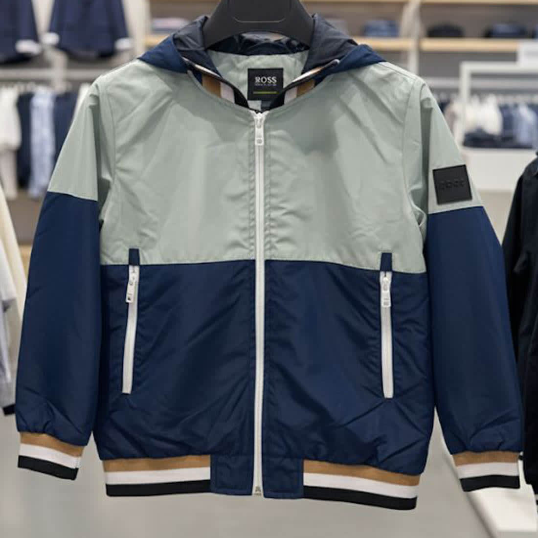 Boss Grey & Blue High End Quality Kid's Jacket-1