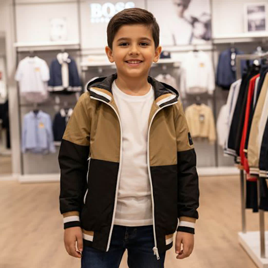 Boss Brown & Black High End Quality Kid's Jacket-0