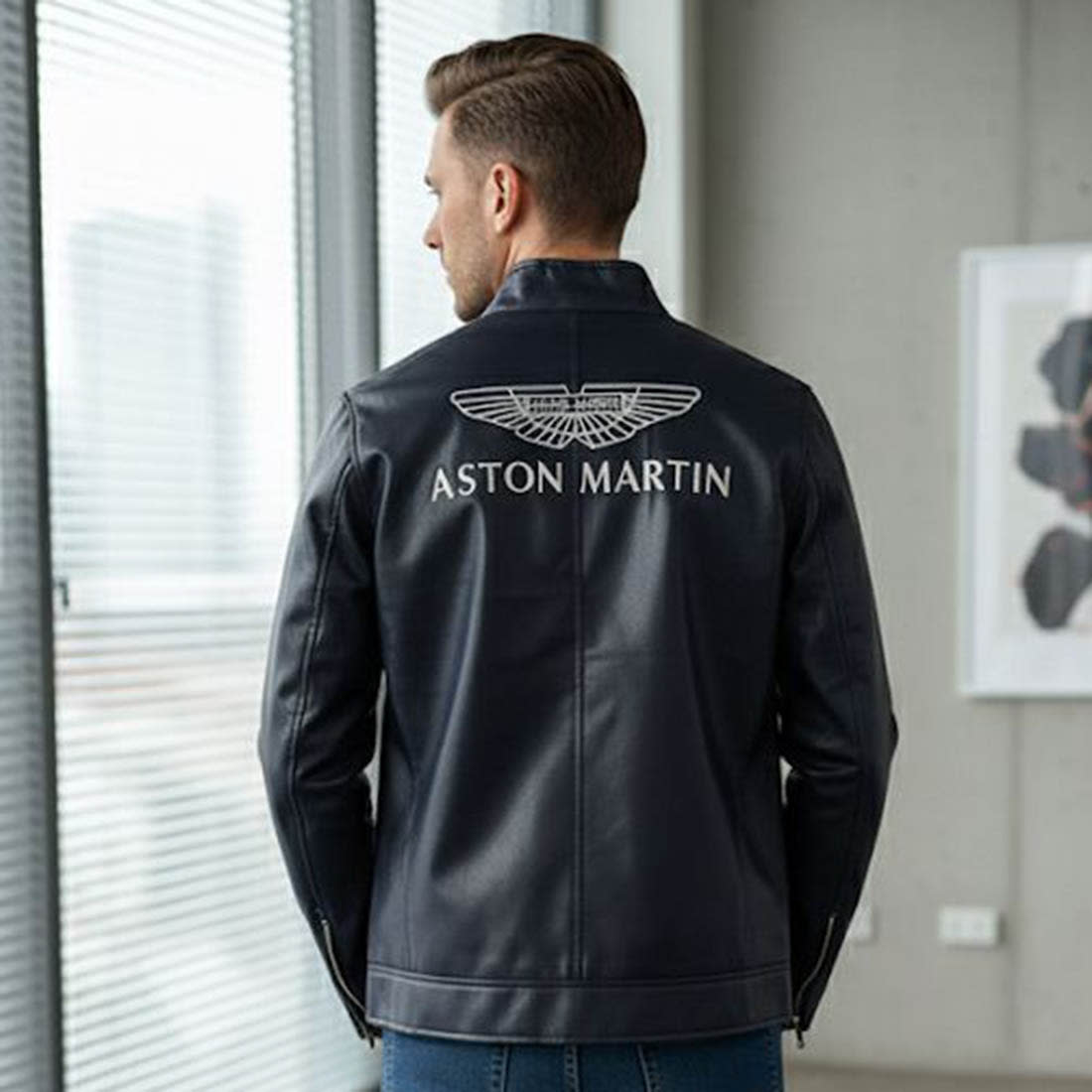 Astron Martin Embroidered logo Blue Premium Quality jacket-2
