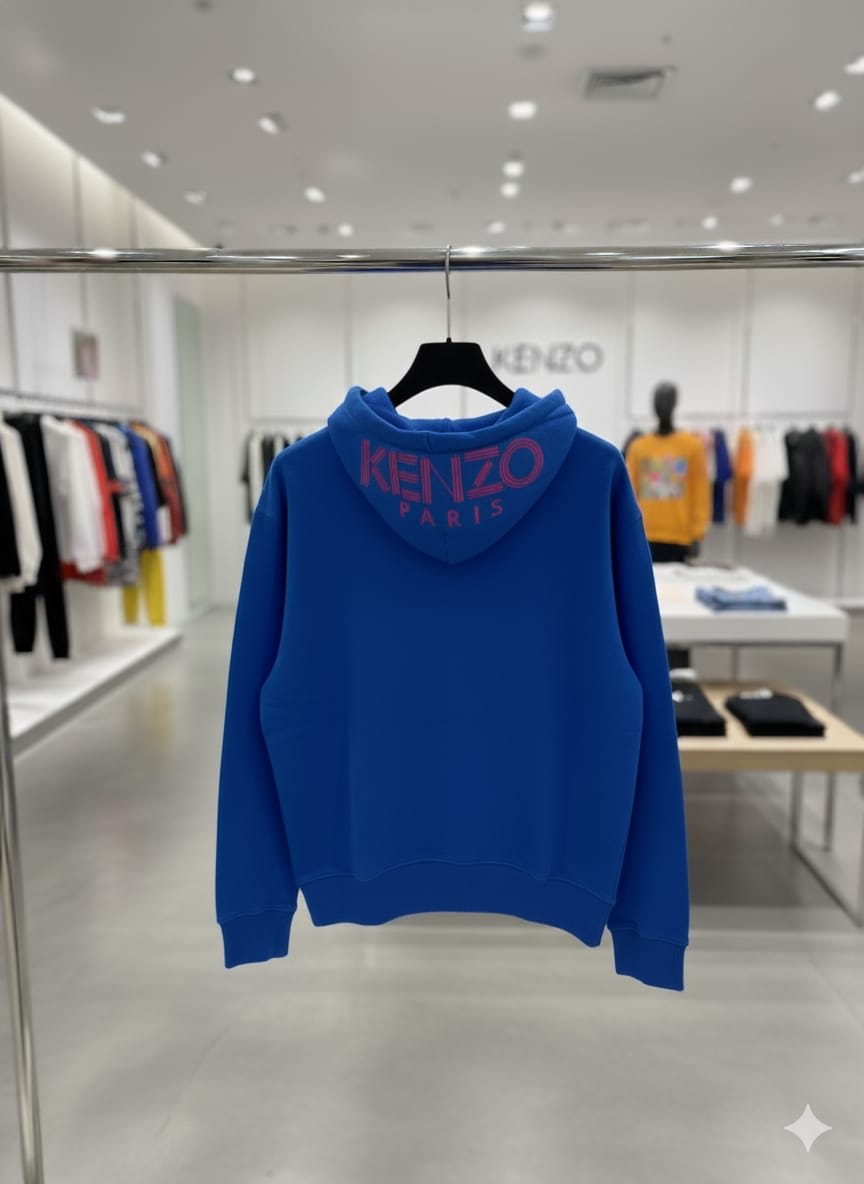Kenzo Blue Premium Quality Cotton Blend Hoodie-3