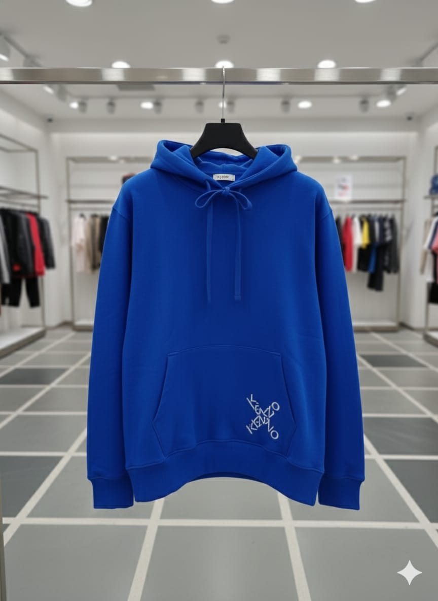Kenzo Blue Premium Quality Cotton Blend Hoodie-4