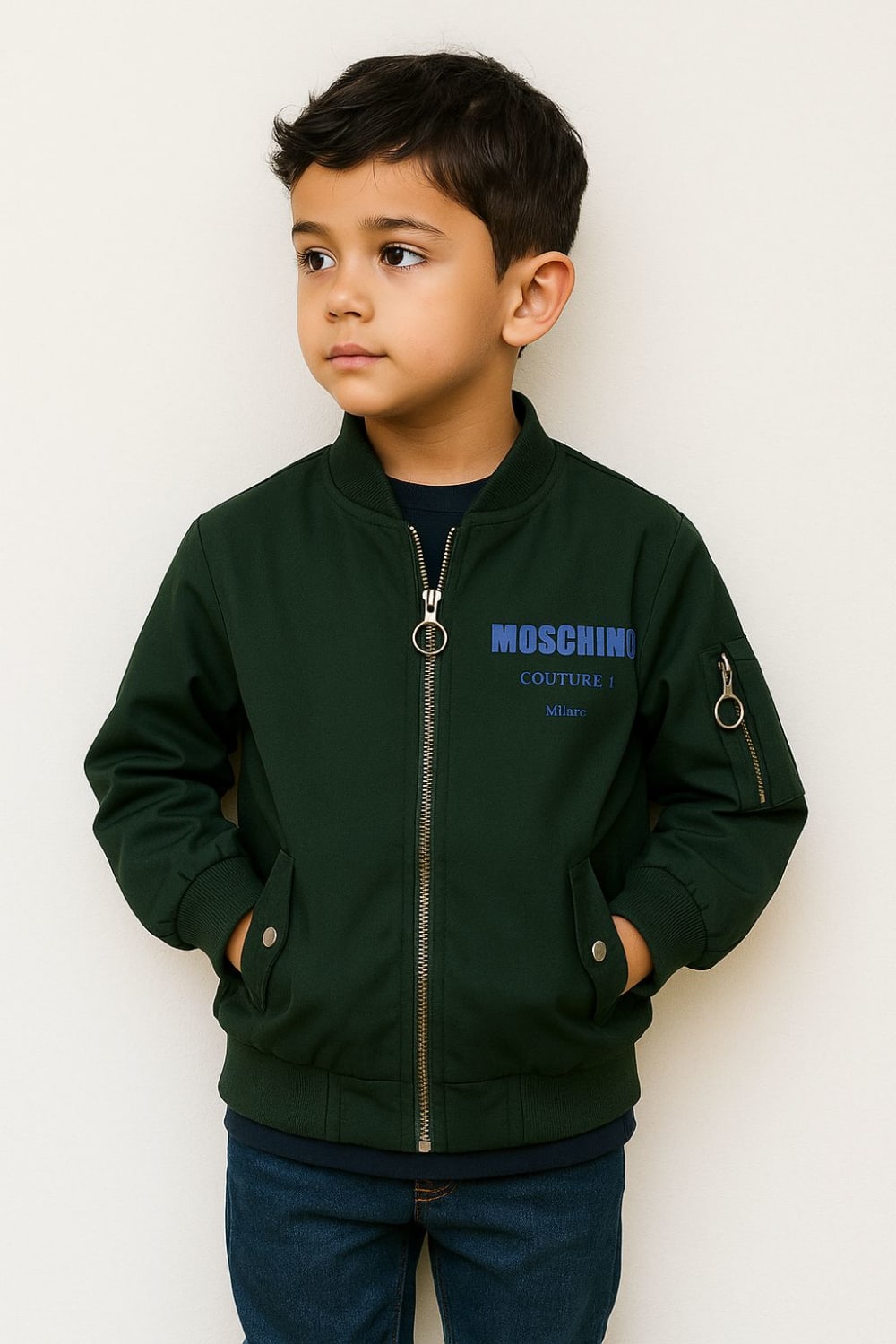 Moschino Green High End Quality Kid's Jacket-0