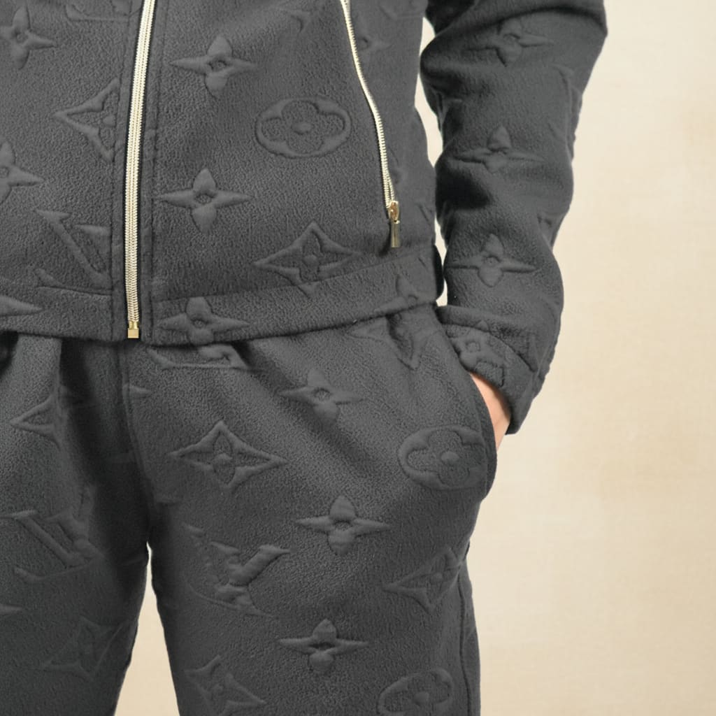 Louis Vuitton Black Premium Quality Cotton Tracksuit-3