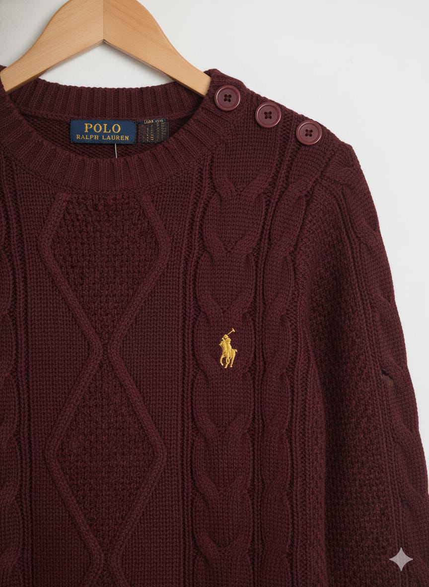 Ralph Lauren Maroon Premium Quality Feather Wool Dress-3