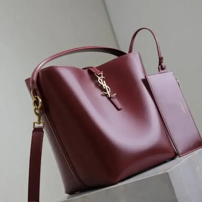 YSL Wine Premium Quality Bucket Bag-0