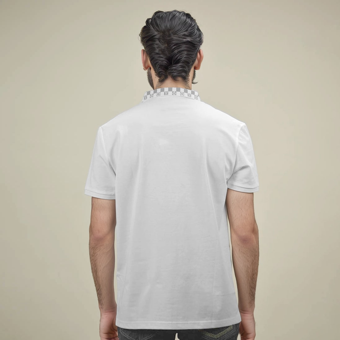 Louis Vuitton White Embroidery Logo Premium Polo T-shirt-3