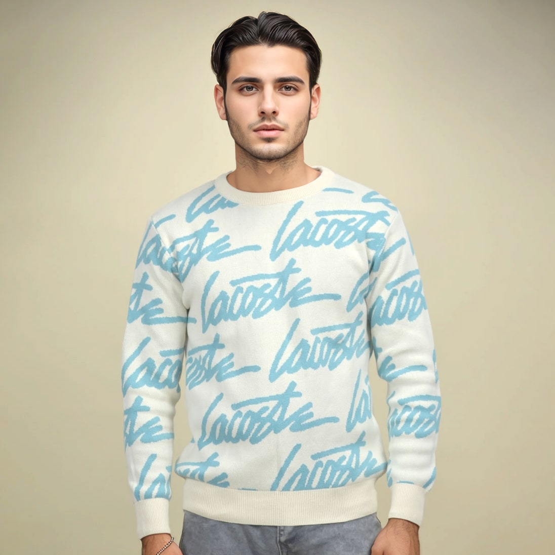 Lacoste Live Cream Premium Quality Pullover-1