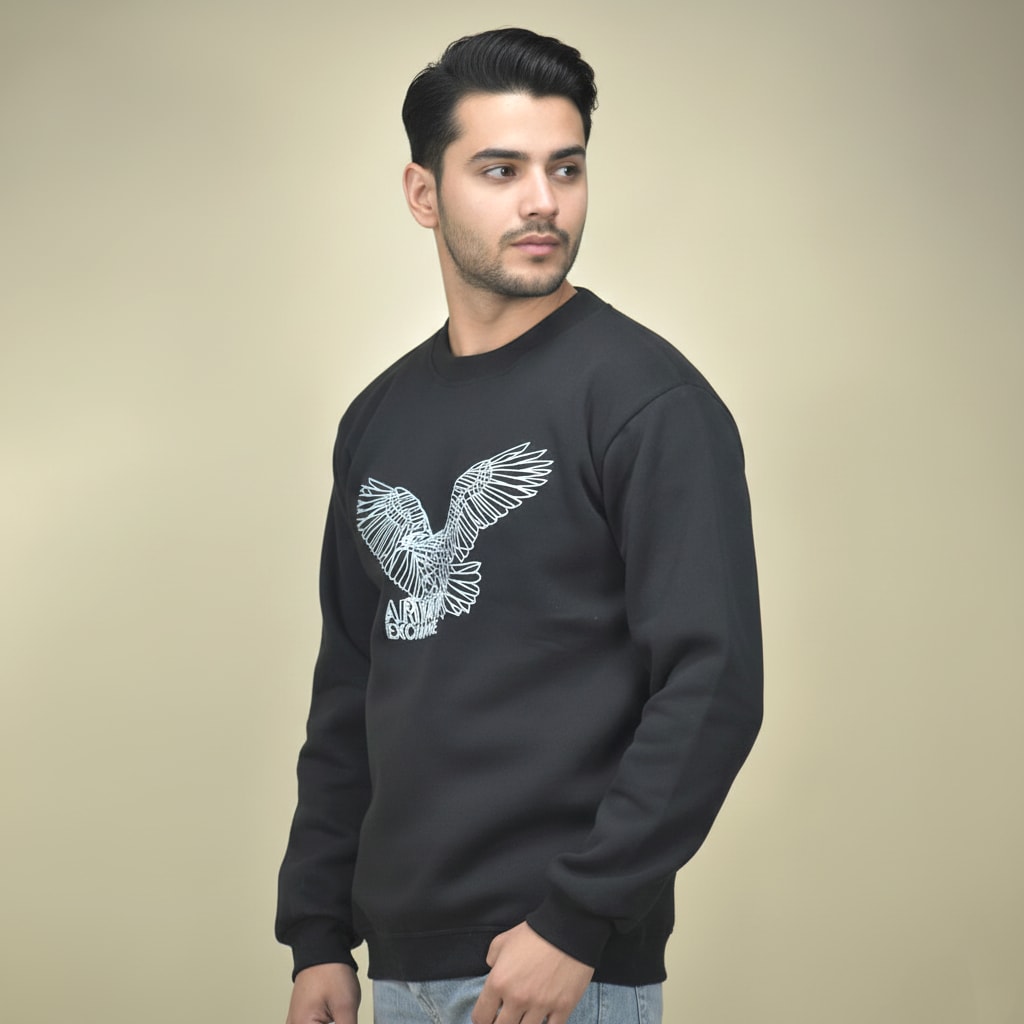 Armani Exchange Eagle Print Black Premium Sweatshirt-0