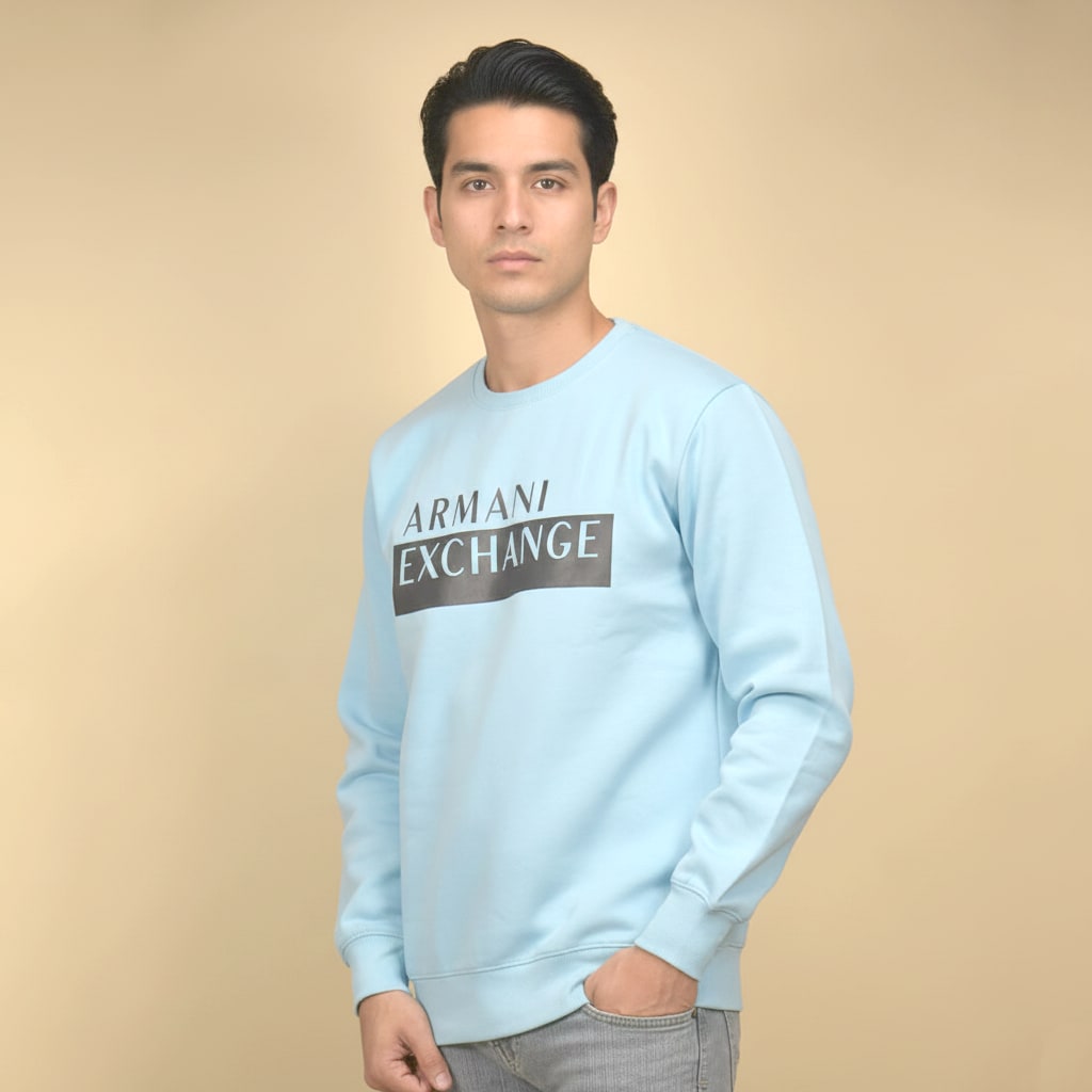 Armani Exchange Sky Blue Premium Quality Sweatshirt-0