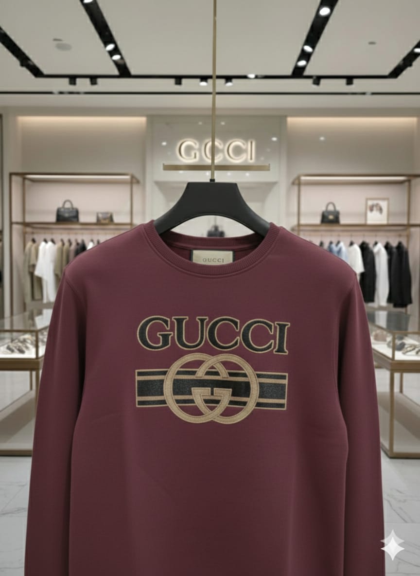 Gucci Embroidery Wine cotton Sweatshirt-2