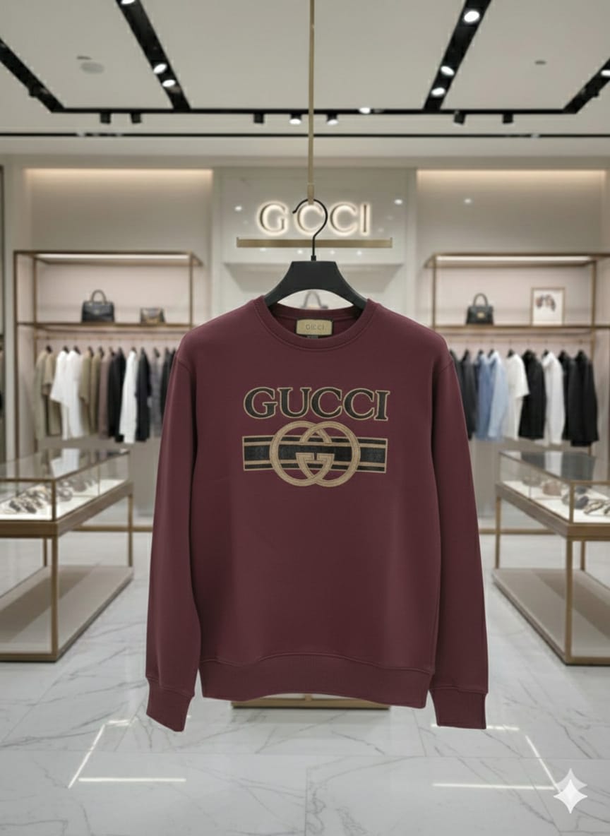 Gucci Embroidery Wine cotton Sweatshirt-3