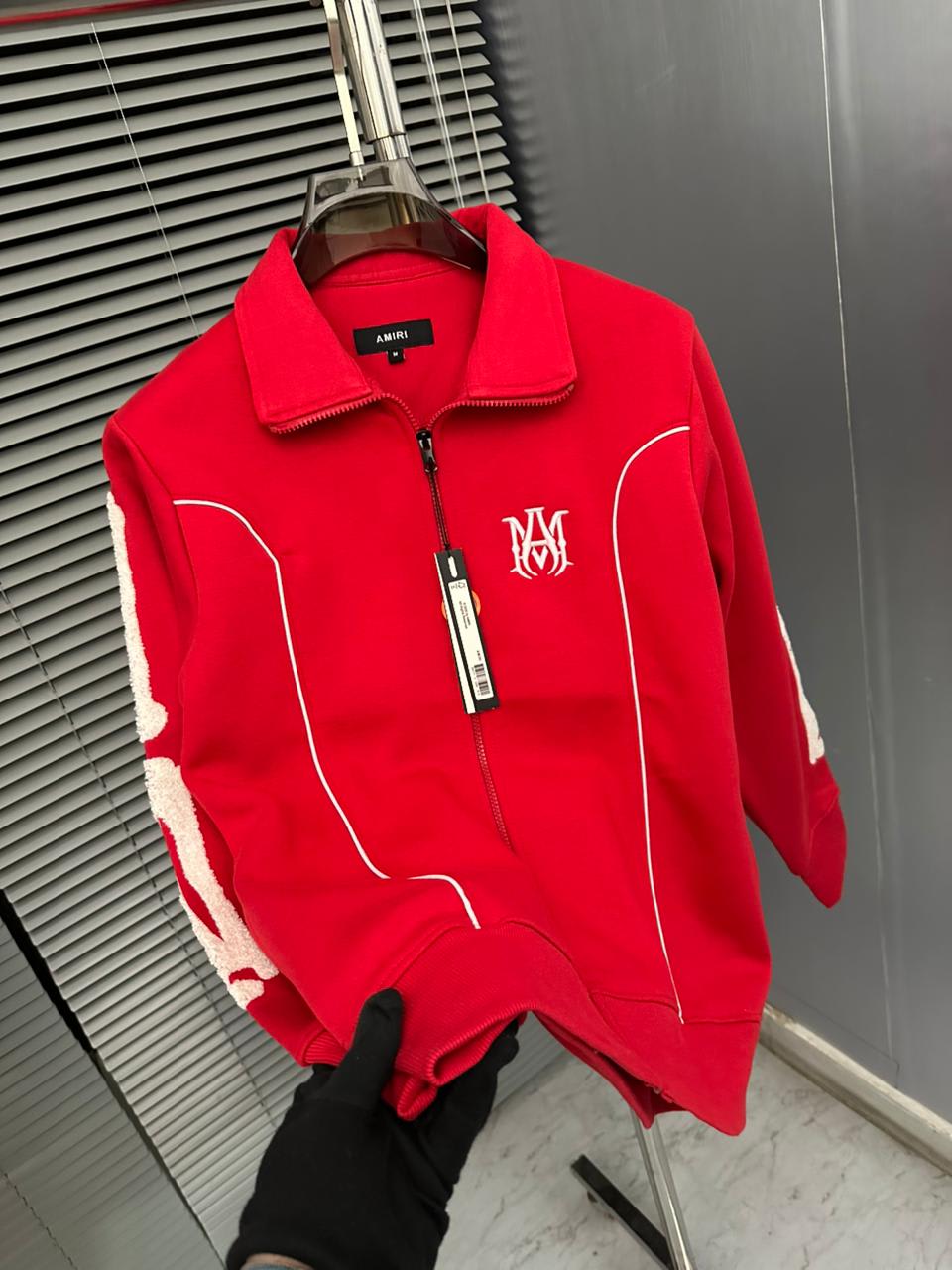 Amiri Embroidered logo Red Premium Quality Zipper-2