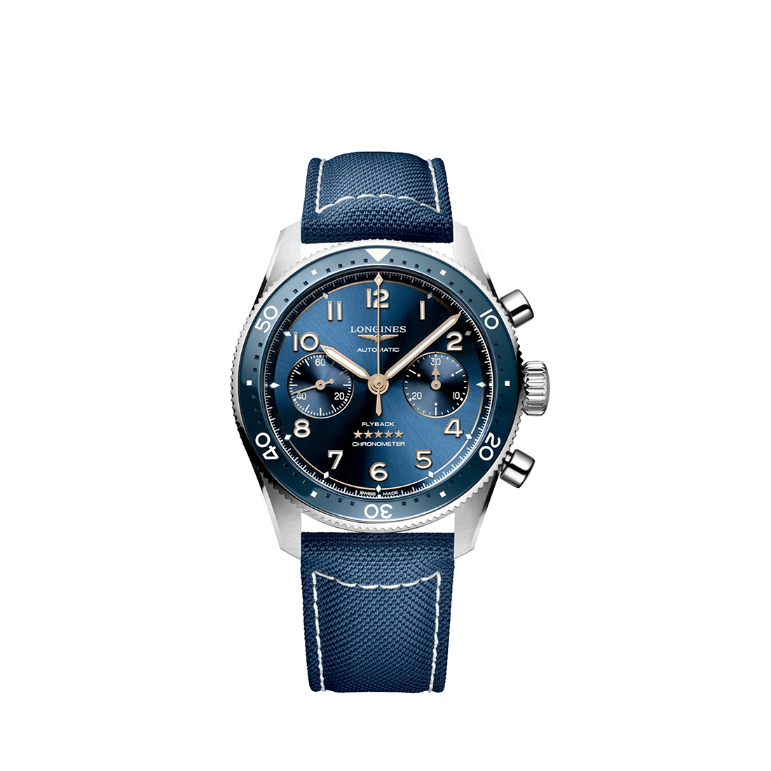 Longines Spirit Flyback 42 mm, Blue Dial, Blue Strap Automatic Watch, L3.821.4.93.2-0