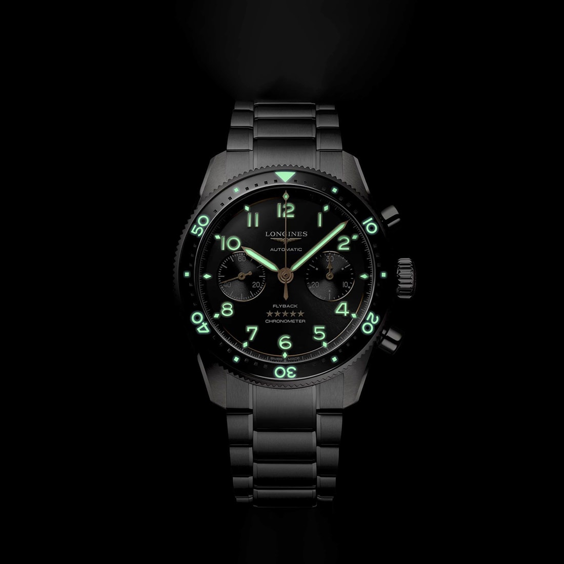 Longines Spirit Flyback Chronograph 42 mm, Black Dial Automatic Watch, L3.821.4.53.6-1