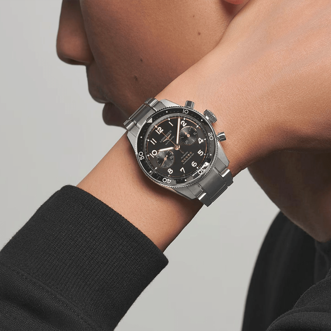 Longines Spirit Flyback Chronograph 42 mm, Black Dial Automatic Watch, L3.821.4.53.6-9