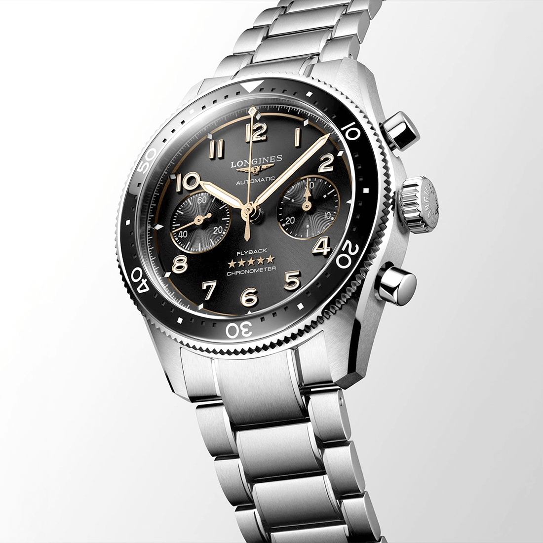 Longines Spirit Flyback Chronograph 42 mm, Black Dial Automatic Watch, L3.821.4.53.6-2