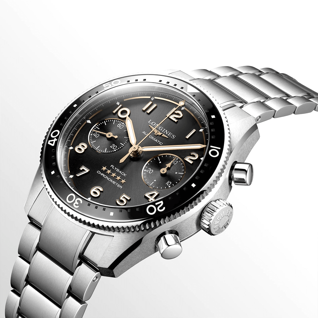 Longines Spirit Flyback Chronograph 42 mm, Black Dial Automatic Watch, L3.821.4.53.6-4