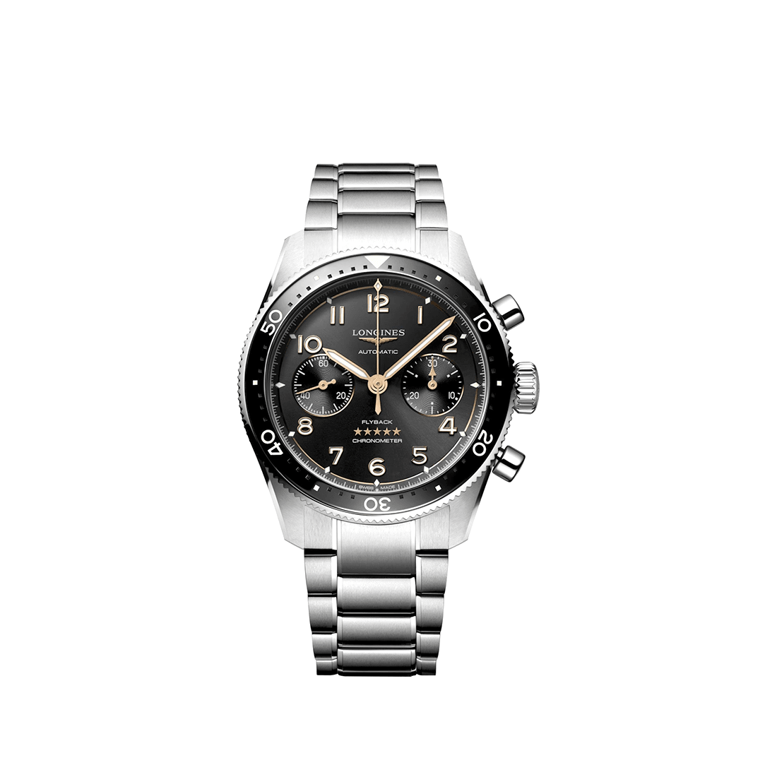 Longines Spirit Flyback Chronograph 42 mm, Black Dial Automatic Watch, L3.821.4.53.6-0