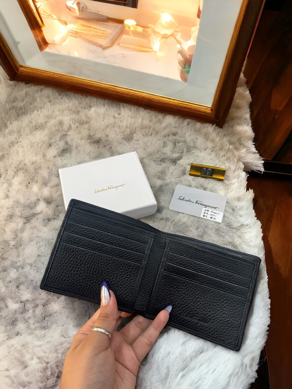 Salvatore ferragamo Black Premium Quality Wallet-3