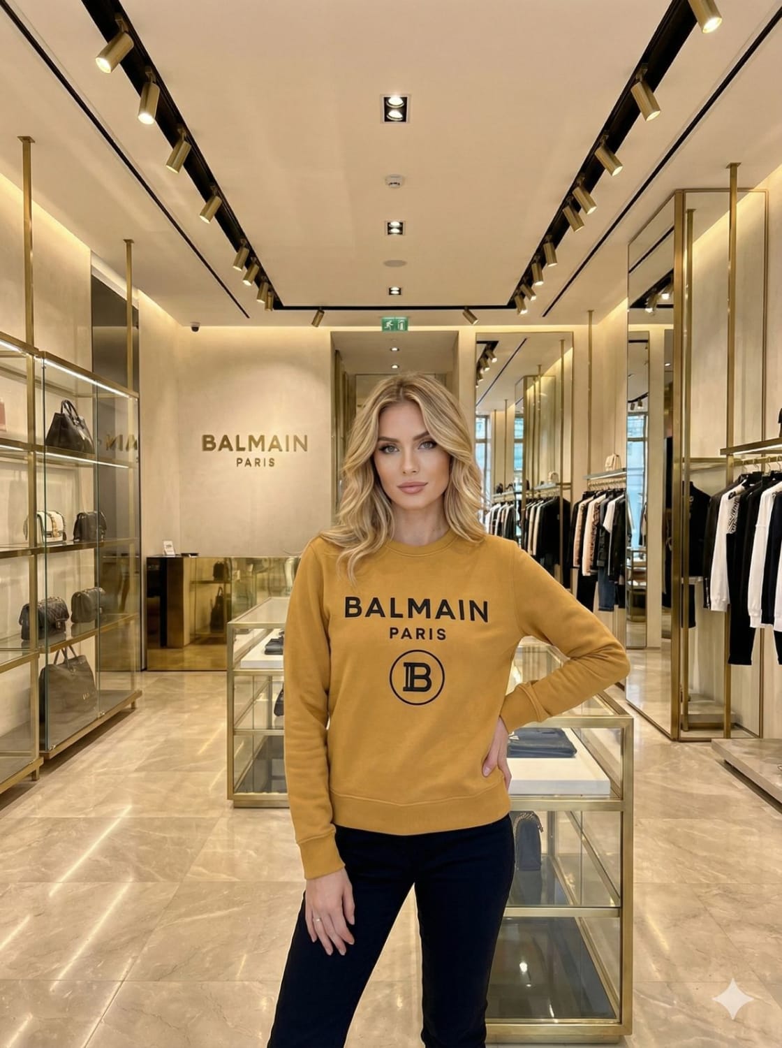 Balmain Paris Yellow Premium Quality Sweatshirt-0
