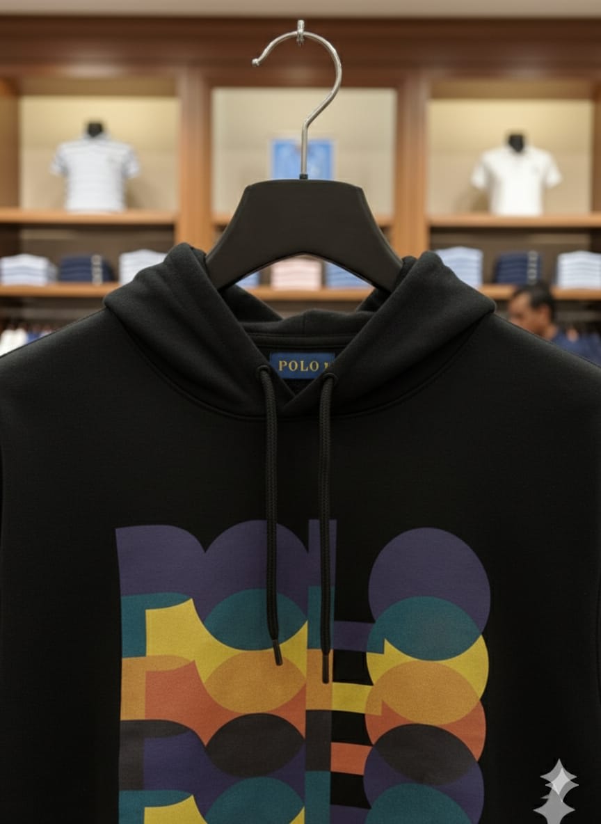 Ralph Lauren Black Embroidery Logo Hoodie-4